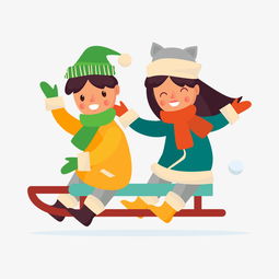 卡通圣诞节坐雪橇的小孩子素材图片素材其他格式下载动漫人物大全