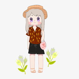 夏日穿搭浅色连衣裙卡通女孩插画图片素材其他格式下载动漫人物大全
