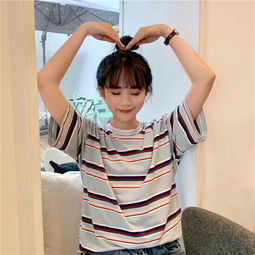 韩版学生甜美卡通丝带雪纺少女短袖