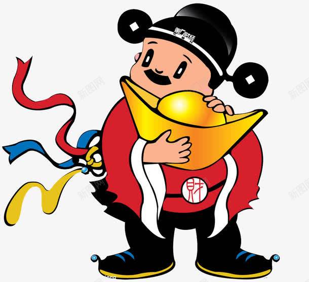 抱着元宝的财神爷财神爷元素免抠png设计图片免费下载页面网页平面电商创意素材佛文化素材