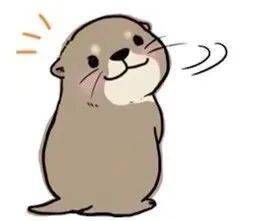 小水獭向你打招呼并递上一个表情包
