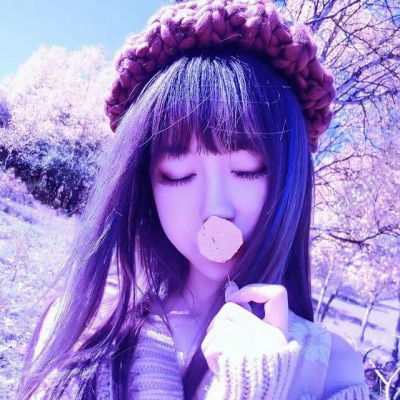 紫色少女唯美头像