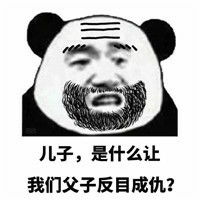 熊猫头关爱儿子的爸爸搞笑微信qq表情包图片