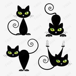 黑色卡通手绘猫素材图片免费下载高清psd千库网图片编号7367307
