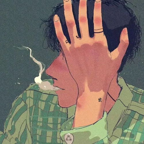 动漫手绘男头抬头仰望,别浪费了月亮