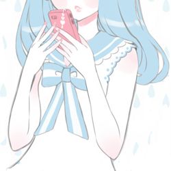 求几张蓝色系的动漫头像女生的多一点