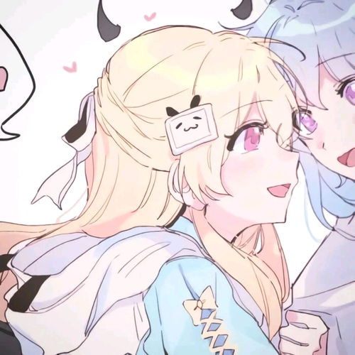 软萌闺蜜头像动漫百合情头团头