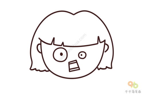 轻松画惊讶的女孩表情包简笔画