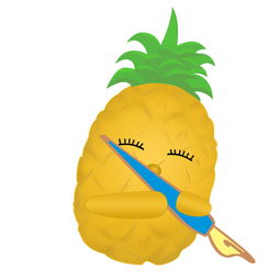 把菠萝画成卡通的样子