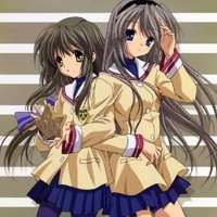 卡通姐妹头像两张一对摇曳百合