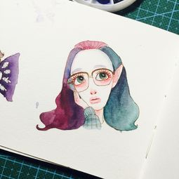 水彩插画人物头像