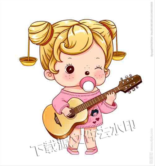 蒙奇奇12星座天秤座插画卡通图片