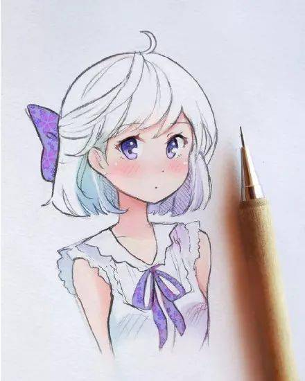 马克笔手绘动漫人物女生,临摹素材